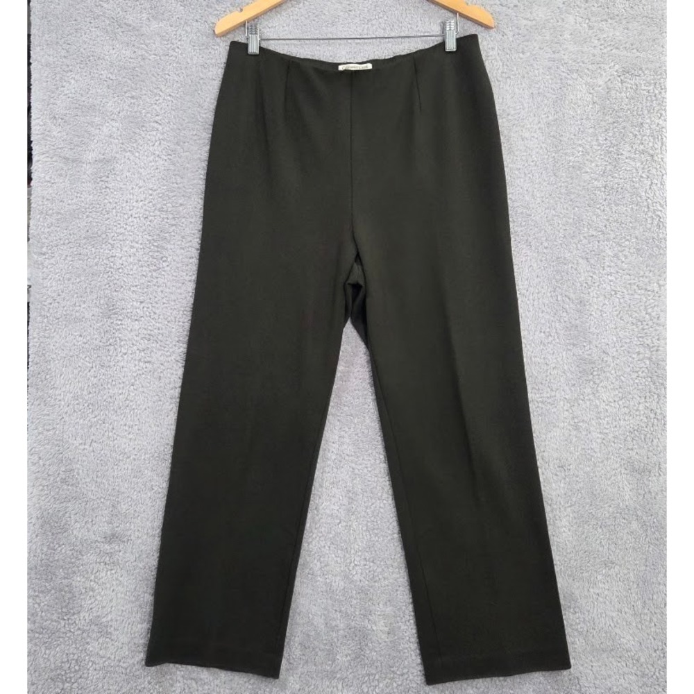 Coldwater Creek Pants Women's PL 14 Forest Green Pull On Ponte Knit Classic Fit